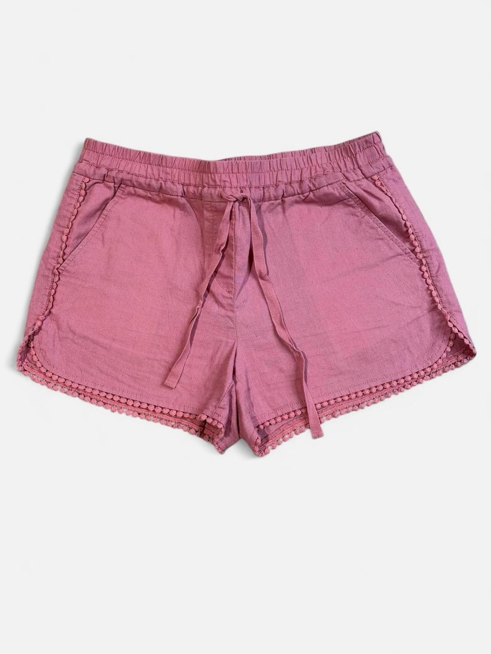 LOFT Outlet Running Shorts Pink Pom-Pom Trim Drawstring Women’s Shorts